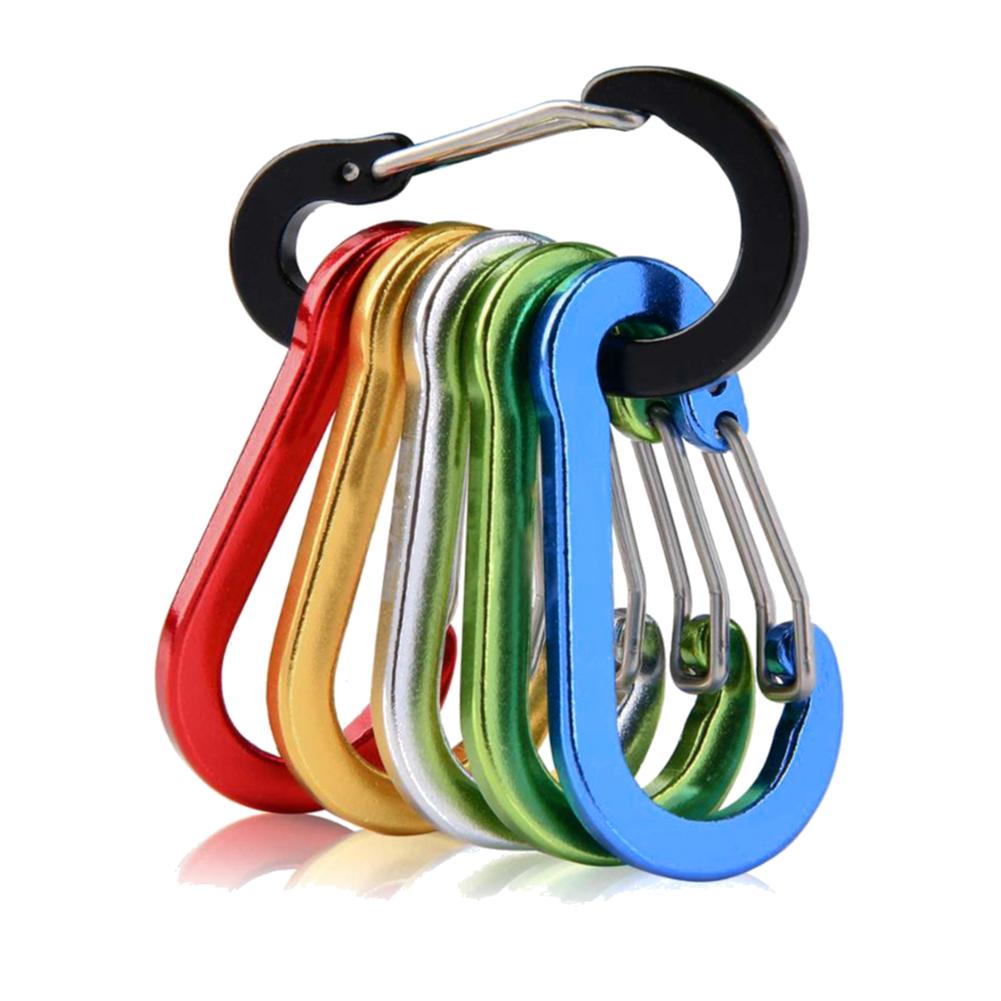 6/12pcs Carabiner Clip Aluminum Alloy Keychain Lock Buckle Snap D-Ring Outdoor Backpack Camping Multi Tool Fishing Hiking Hook