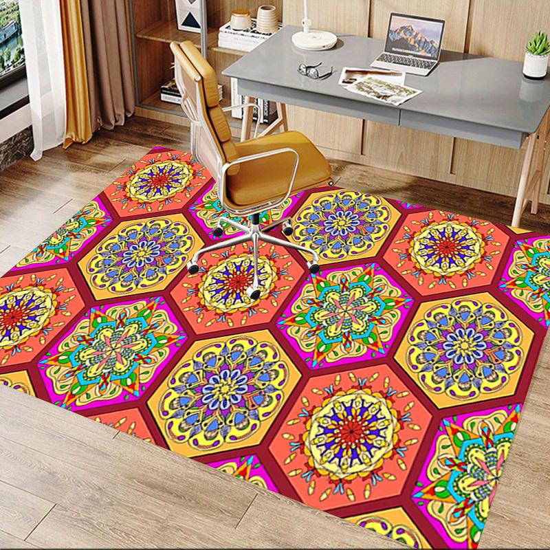 1PC Mandala Patterns Extra Large Non Slip Floor Carpet, Office, Family, Bedroom, Studio Large Area Rug Indoor Rugs, Vibrant Colors