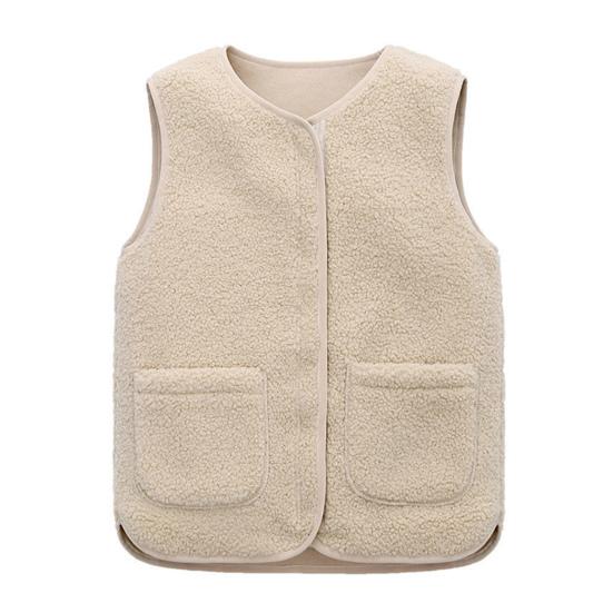Fuzzy Sherpa Fleece Vest for Women Warm Sleeveless Jacket Cozy Full Zip Waistcoat with Pockets Fall Winnter Outerwear