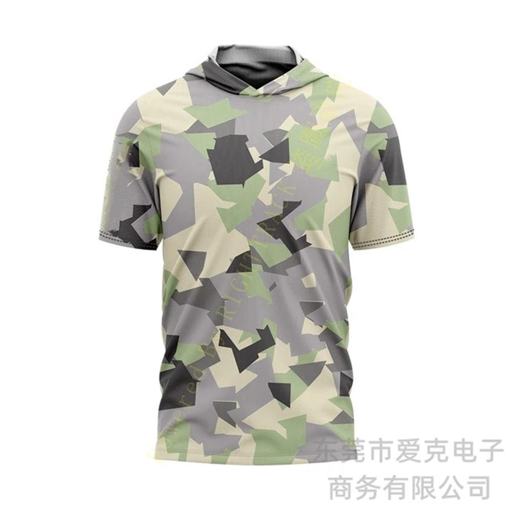 Fishing clothing Sunscreen quick-drying clothing Summer men's short-sleeved hooded outdoor sportswear Breathable Luya fishing shirt