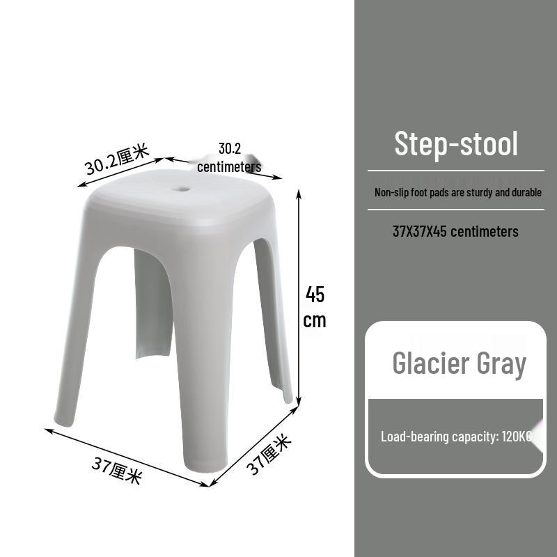 Nordic Stackable Non-slip Plastic Stool for Living Room and Dining Table