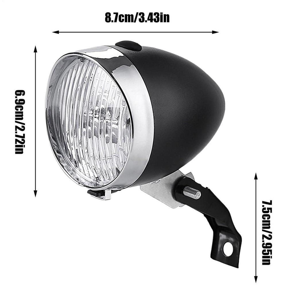 Ретро Велосипедный Фонарь USB Перезаряжаемый Классический Горный Велосипед Передний Фонарь 3 Светодиода Дорожный Велосипед Фара Велосипедные Аксессуары чёрный
