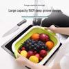 Multifunctional Folding Cutting Board and Sink Basket Combo for Kitchen Use