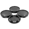 Set of 4 62mm and 58mm Wheel Center Caps, Black