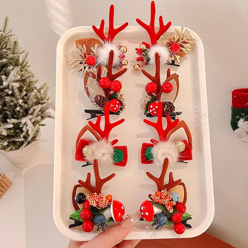 Mori Style Reindeer Antler Ears Christmas Hair Clip - Cute Kids' Hairpin Accessory