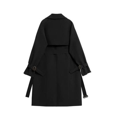 Trench da donna grigio di media lunghezza chic e di classe - Giacca a vento in stile britannico