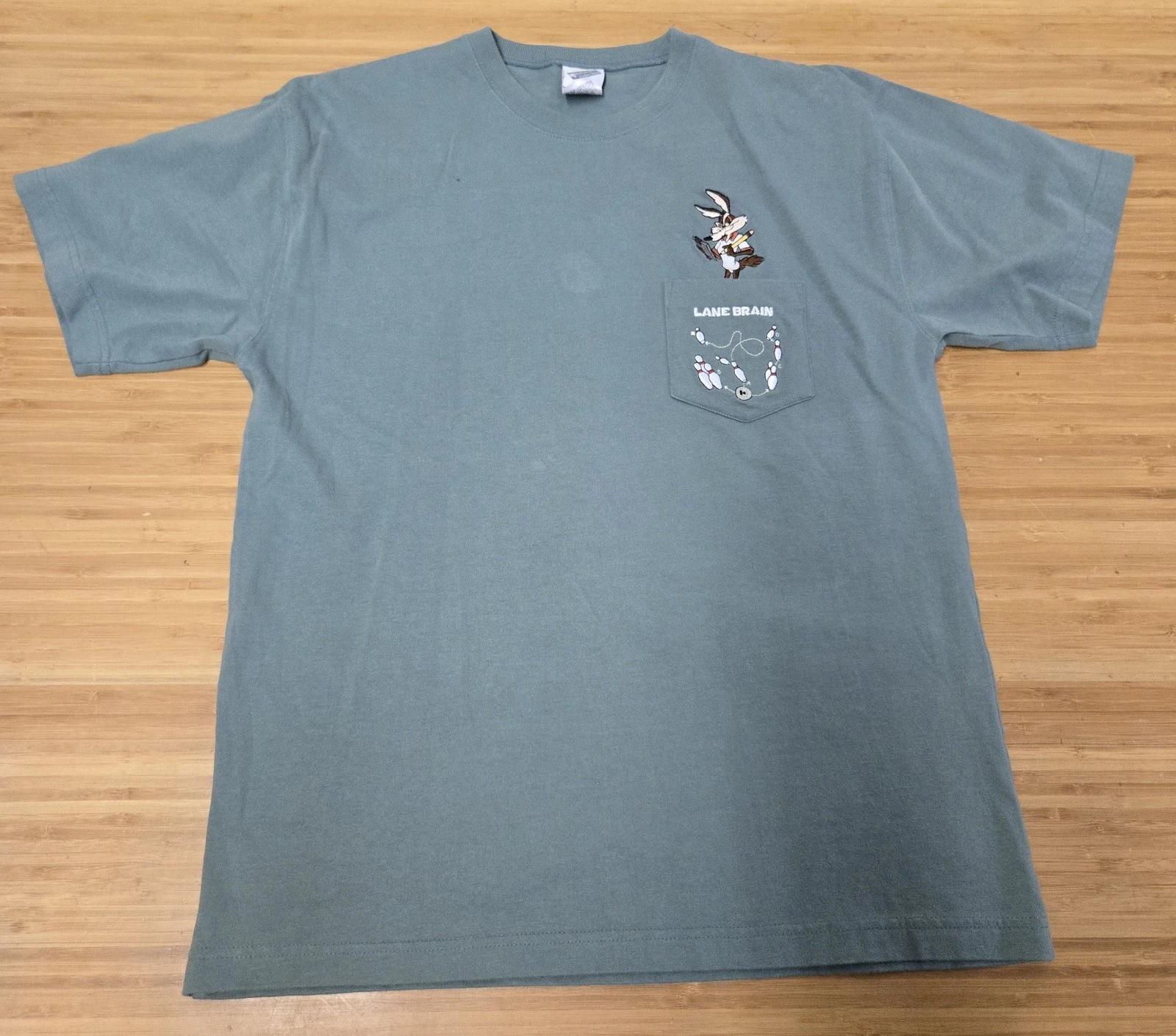 

Warner Bros Studio Store Shirt Mens Medium Wile E Coyote Lane Brain Bowling Tee 4XL