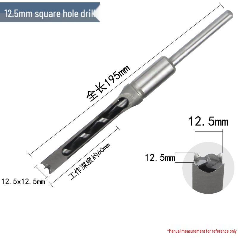 Industrial Grade Mortise Drill Bit - Steel Square Hole Opener for Woodworking