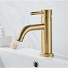 Basin Faucet Bathroom Hot and Cold Single Lever Sink Faucet 304 Stainless Steel Brush Gold Sink Faucet