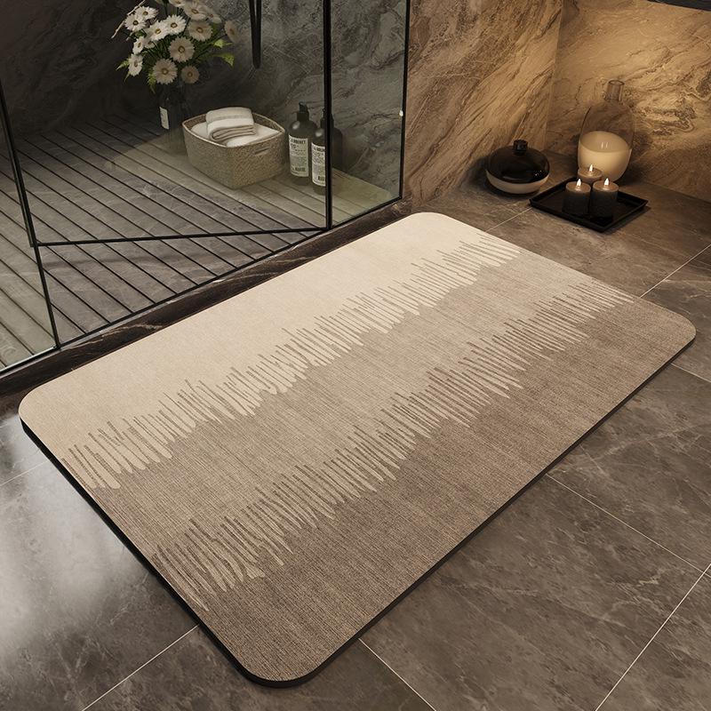 Minimalist Quick-Dry Absorbent Diatomaceous Earth Bathroom Floor Mat - Non-Slip, Wear-Resistant Foot Pad for Toilet Entrance