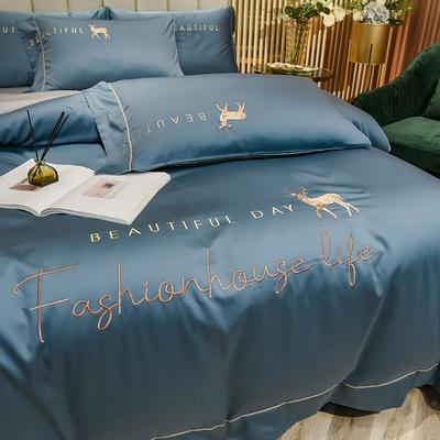Cold and Cool Bedding Set Four-piece Set Silky Comfortable Light Luxury Breathable Bed Sheet Quilt Cover Pillowcase