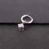 Cube Ear Clip for Men Ring Round Hoop Earrings Creative Titanium Steel Earrings  Party