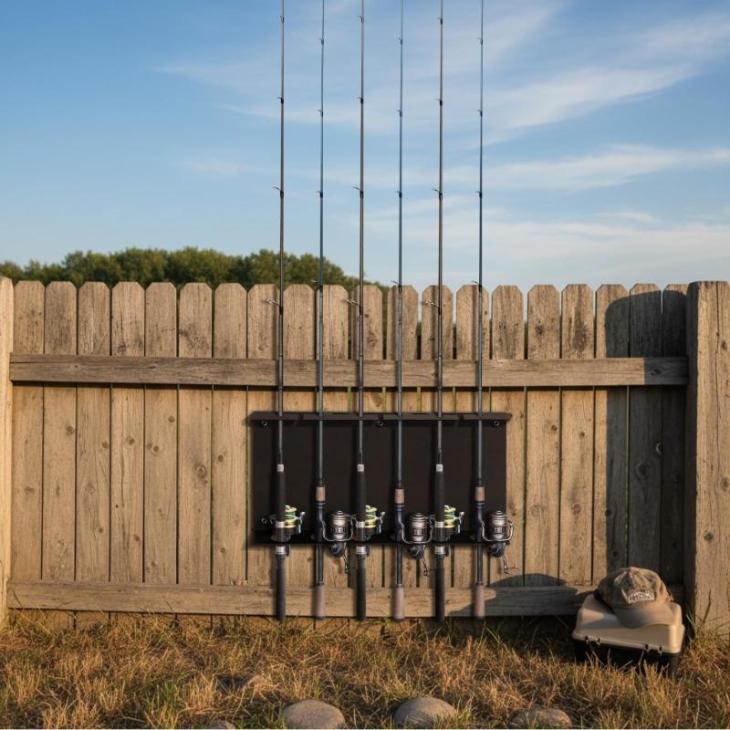 Compacts Vertical Wall Mounted Fishing Rod Storage Rack Rod Mount Brackets Fishing Rod Wall Organizers For Organization