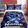 3pcs Duvet Cover Set (1*Duvet Cover + 2*Pillowcase, Without Core), Custom Name Cosmic Bot Crew Pattern Bedding Set, Home Bedroom Decor Gift