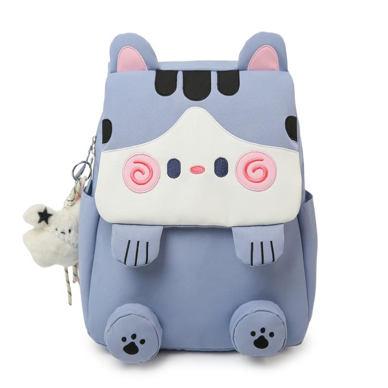 Cartoon Cat Pattern Color Contrast Large Capacity Multi-Function Backpack