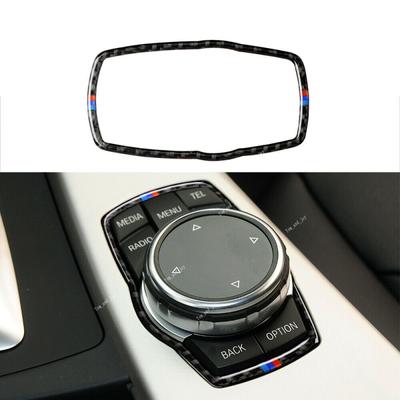 Car Multimedia Button Frame Cover Car Interior Stickers Carbon Fiber Frame Sticker For BMW F10 F20 F30 F34 F07 F25 F26 F15 F16