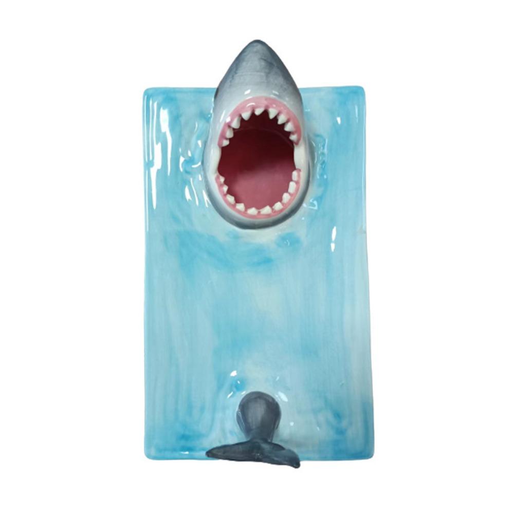 Handmade Tableware Ceramic Seaside Shark Plate Dumpling Plate Dessert Plate Dining Table Kitchen Decoration Sushi Plate