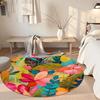 Flower Round Carpet Suitable for Study room Bedrooms Foyer Balcony Anti-slip Round Rug Office home decor Perfect Gift for Valentine’s Wedding Birthday