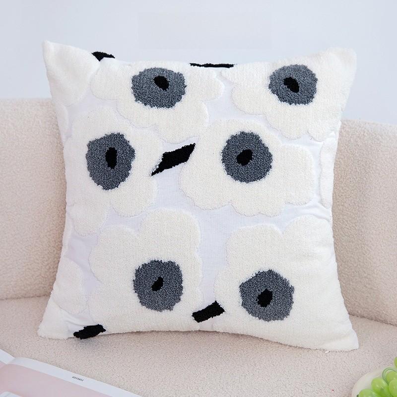 Flower Zebra Checkered Line Tiger Pattern Plush Cushion For Bedroom Lounge And