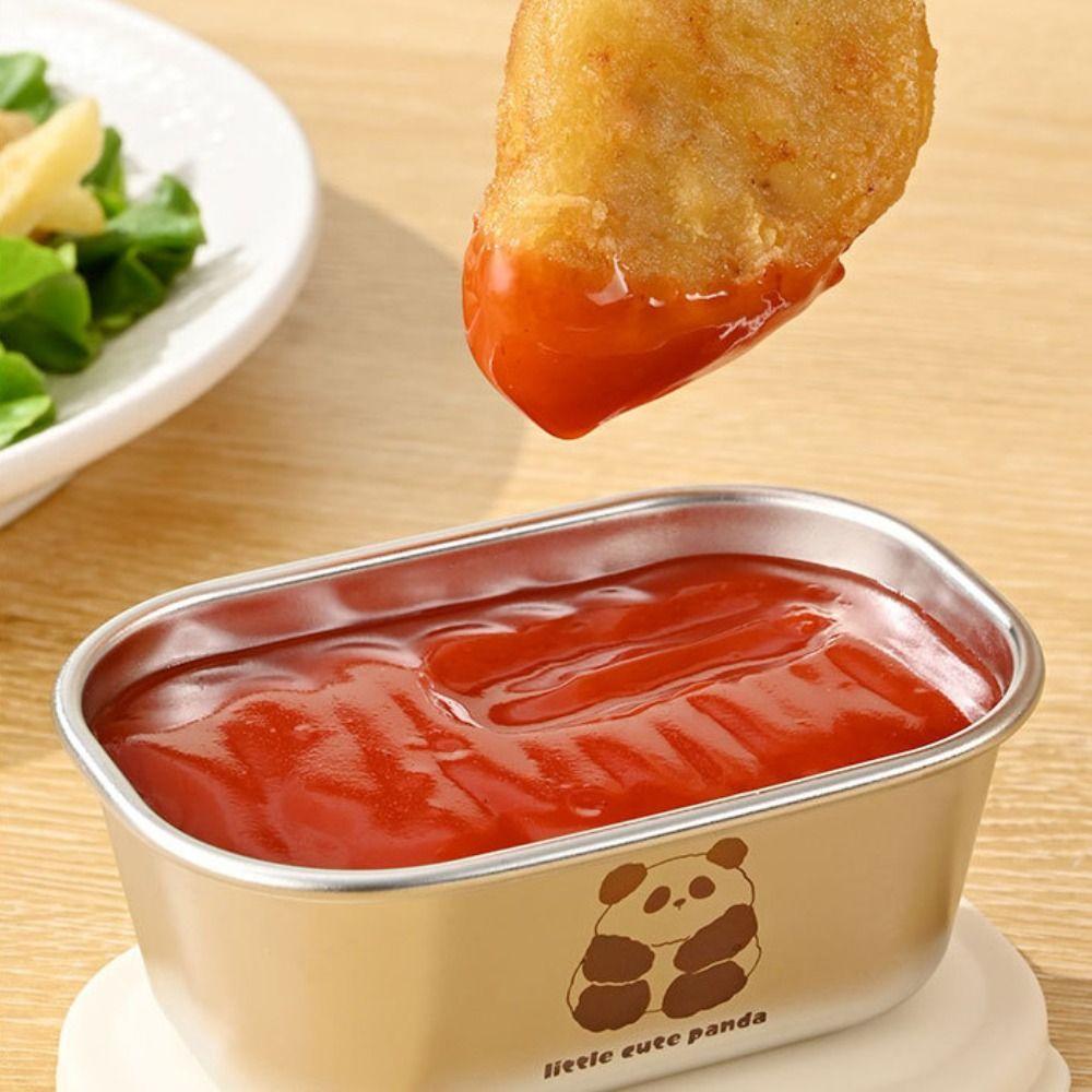 304 Stainless Steel Seasoning Box Leak-proof Condiment Containers Portable Sauce Cup