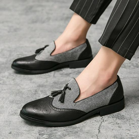 Men's Retro Casual Brogue Tassel Leather Shoes - Autumn Collection