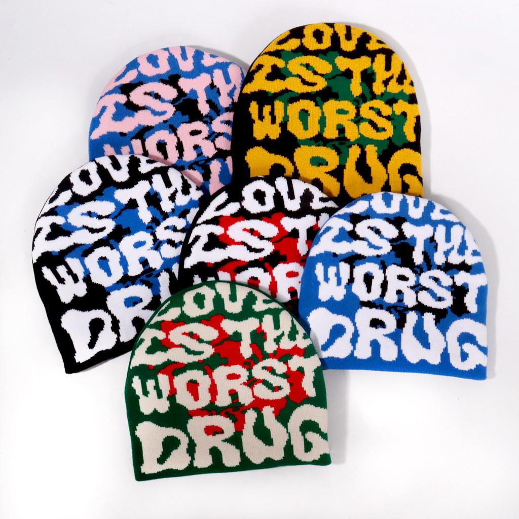 Fashion Pattern Letter Neutral Casual Warm Knitted Hat For Autumn Winter And