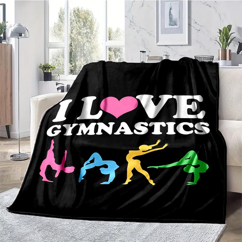 gymnastics Theme Printed Blanket - Perfect for Couch, Bed, Travel & Outdoor Use | Machine Washable, Cozy & Durable.