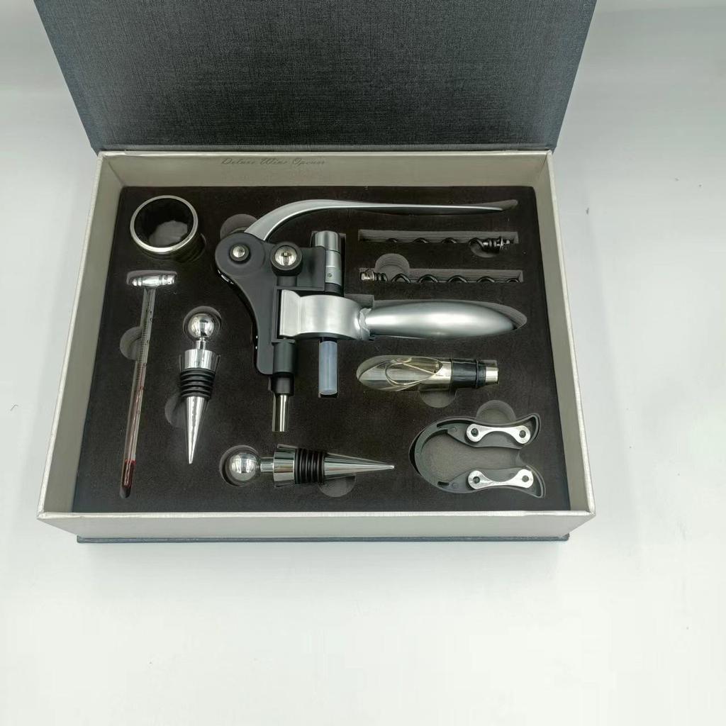 Rabbit Ear 9-Piece Wine Opener Gift Set In Wooden Box