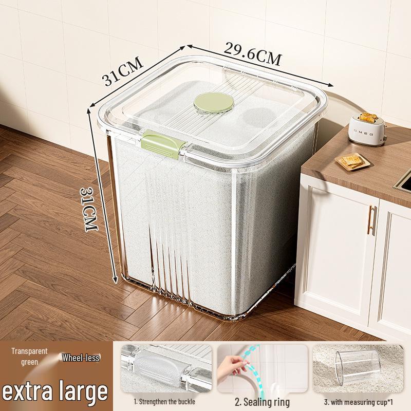 Rotatable Household Rice and Grain Storage Box: Insect & Moisture-Proof, Sealed, Compartmented Bucket