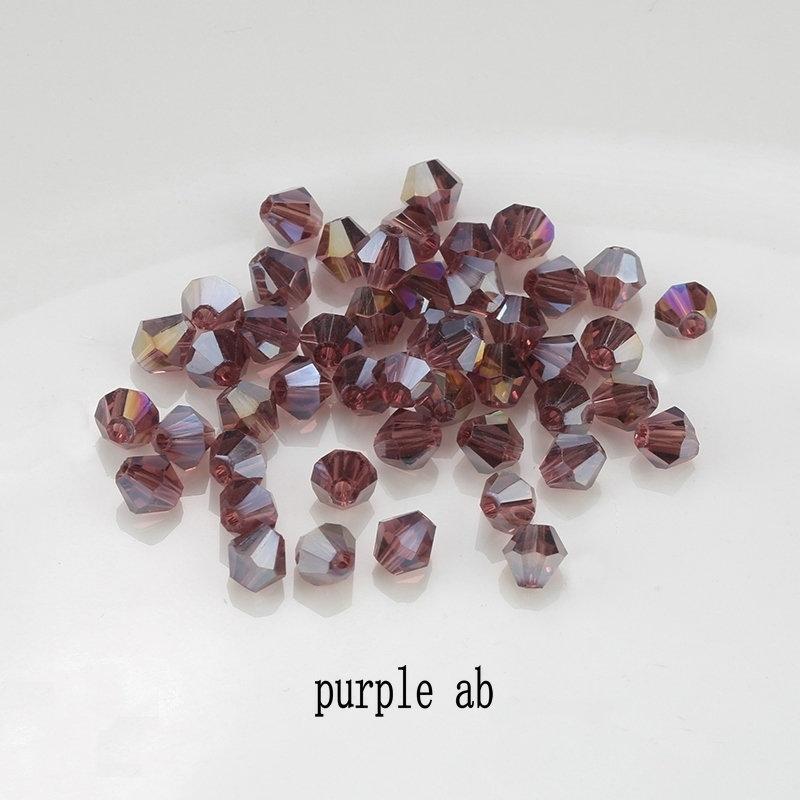 4mm 100pcs Shiny Crystal Beads Bicone Beads Glass Beads Loose Spacer Beads for Bracelet DIY Jewelry Making 200pcs
