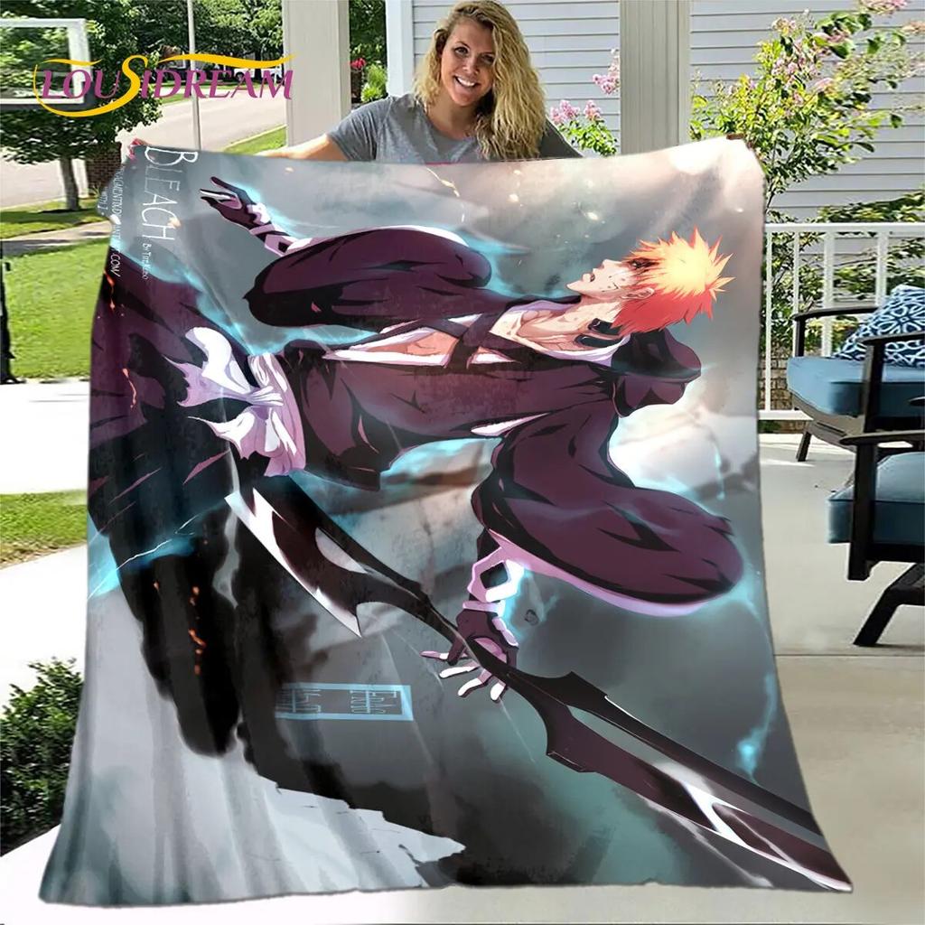 Japan Anime Bleach Cartoon Soft Plush Blanket,Flannel Blanket Throw Blanket for Living Room Bedroom Bed Sofa Picnic Cover Kids