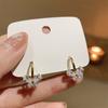 Yousheng 1 Pair Hoop Earrings Shiny Cubic Zirconia Temperament Geometric Electroplating Decorative Gifts Women Butterfly Pendant Earrings Fashion