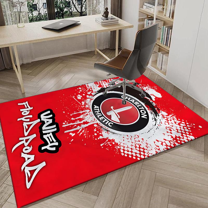 1PC Football Charlton-Athletic Crest Rug Game Carpet, Floor Mat for Bedroom Living Room Entryway Rug, Home Decor Idea Gift for Christmas birthday