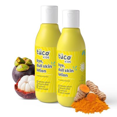 Tuco® Kids Pleťové mléko pro mdlou pleť | Ideální pro mdlou pleť | Vyrobeno z kurkumy, švestky Kakadu | Pro děti 4-10, 2-5, 10-15 let | 200ml-Balení po 2