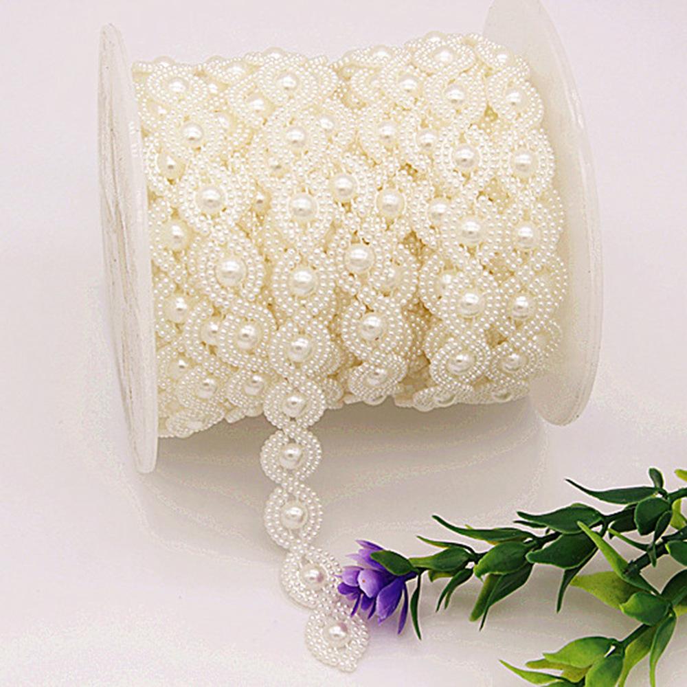 1 Yard ABS Imitation Pearl Connection Beads Wedding Doll Bead Chain Handmade DIY Bead String Diamond Accessories