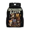 Dungeon Dragon Cats  Backpack for Men Women Cool High School Business Daypack Laptop Computer Canvas Bags Gift