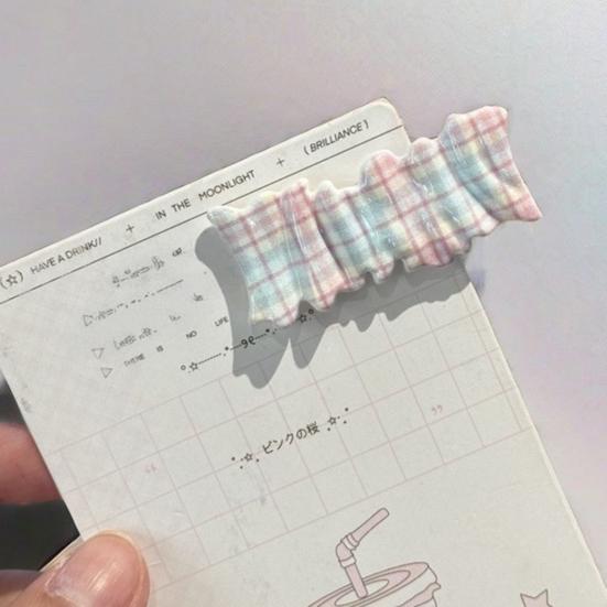 4Pcs Girl Hairpin Macaron Color Plaid Pattern Wavy Design Hair Clip Strong Clamping Force Hair Clip Hair Accessories