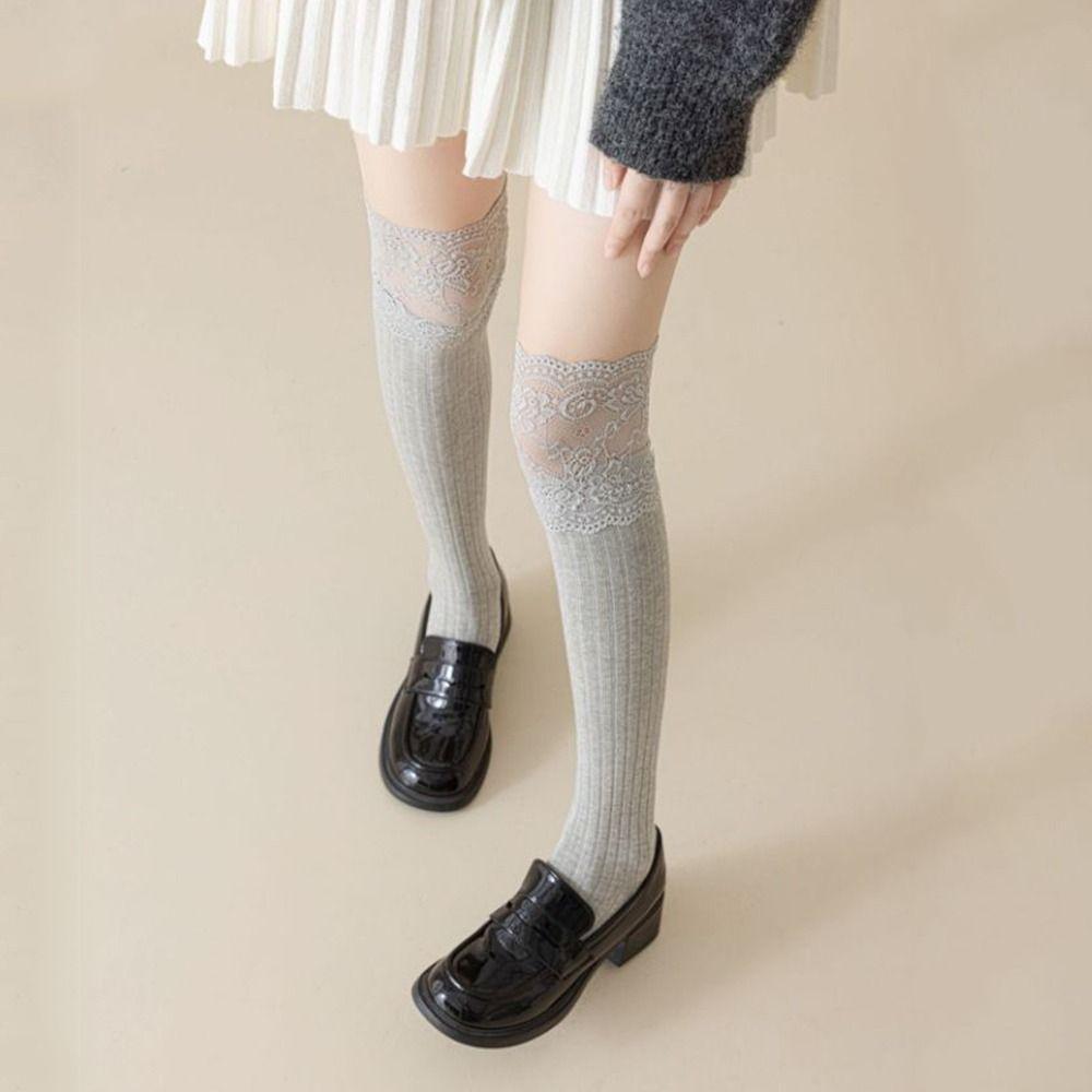 Solid Color Women's Long Socks Soft Breathable Knitted Stockings Comfortable Thickened Girl's Stacked Socks Autumn/Winter