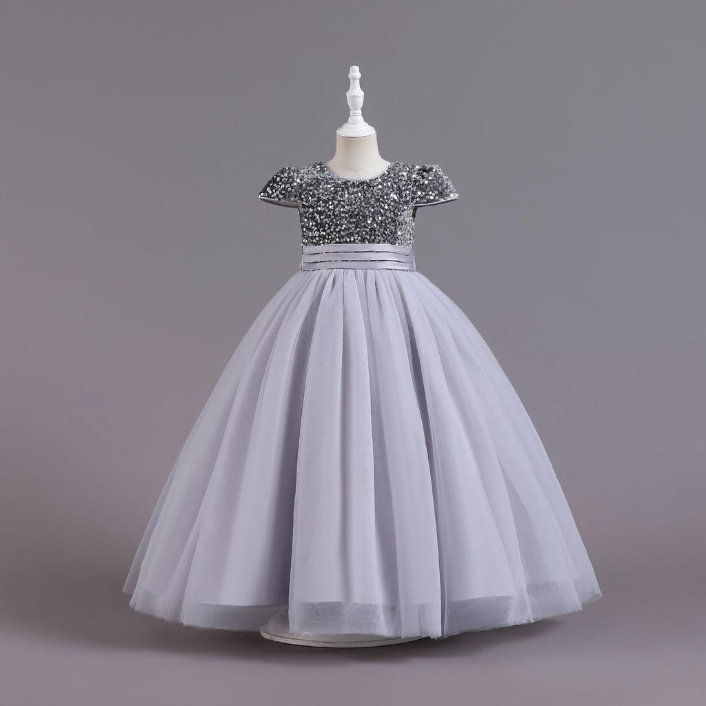 Girls' 2025 Sequin Princess Evening Dress