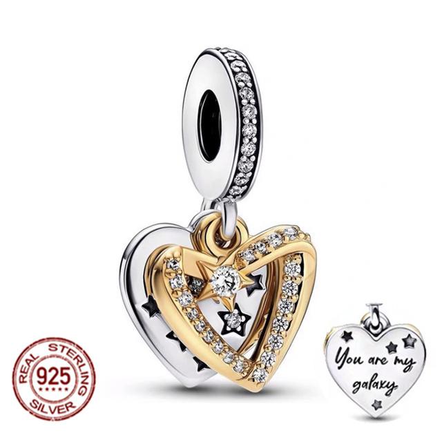 Anhänger mit mehreren Mustern für Armband/Halskette aus 925er-Sterlingsilber, Charm-Perlenschmuck, MOM, Festival