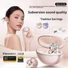 Clip-on Earbuds Wireless Bluetooth 5.4 Open Ear Headphones with Detachable Crystal Bowknot Earrings Eearphones For Sports, Fitness & Workouts