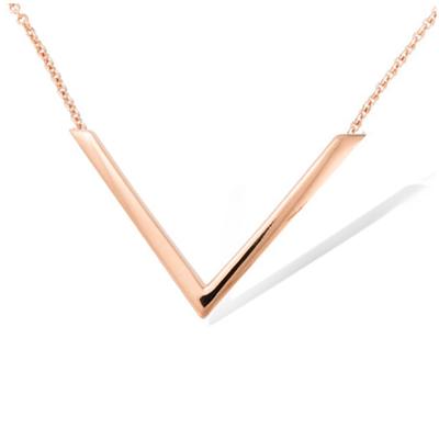 [R4231] - 'Cleopatra' Rose Gold Plated Necklace (gold Pink) - 30x20mm