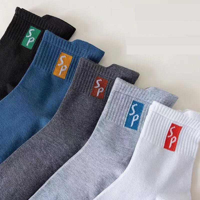 5 Paar Neue Herren Sportsocken Baumwolle Hohe Qualität Lässig Business Laufsocken Frühling Herbst Mode Für Herren Größe EU38-45