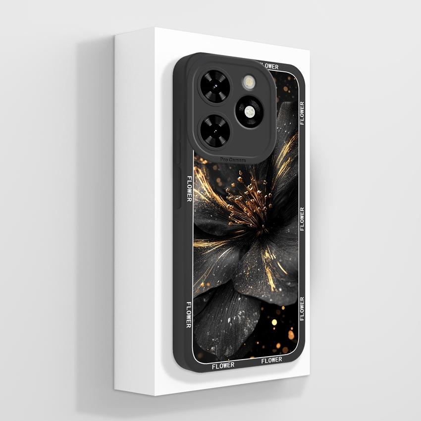 For Tecno Pop 10C Camon 40 Pro Premier Phone Bags Cute Black Cat Patterns Liquid Silicone Anti Fall Durable Premium Protection Cases For Tecno Housing