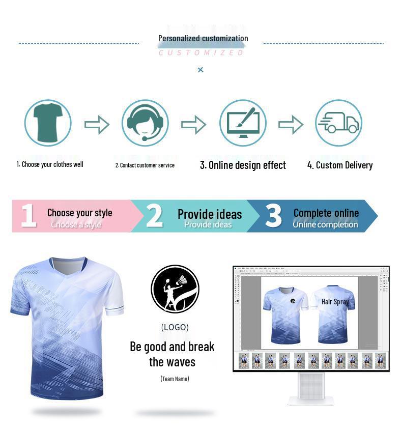 Quick-Dry Breathable Badminton & Tennis Team Uniform Set for Men & Women