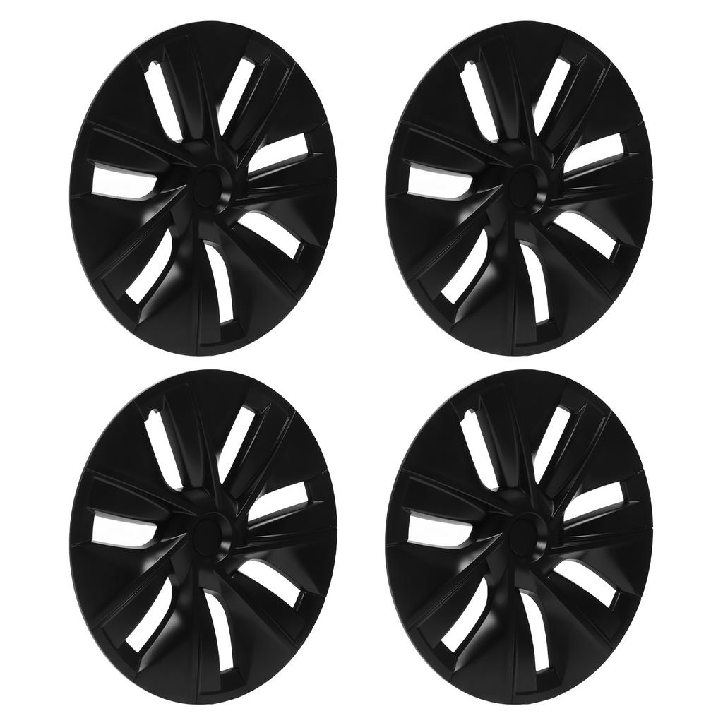 4pcs 19in Wheel Hub Cap Matte Black Sporty Design Replacement for Tesla Model Y 2020?2022