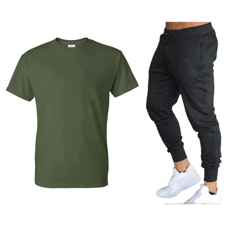 2025 Pure Cotton Round Neck T-shirt & Lightweight Long Pants Set