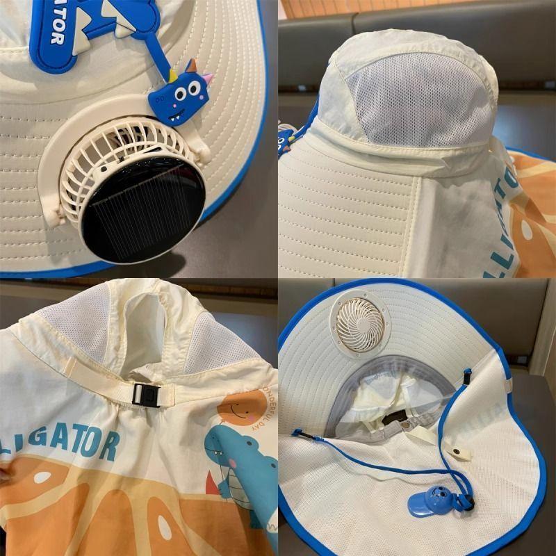 Sunflower Kids Sun Hat With Solar Fan And Whistle For Summer Sun Protection