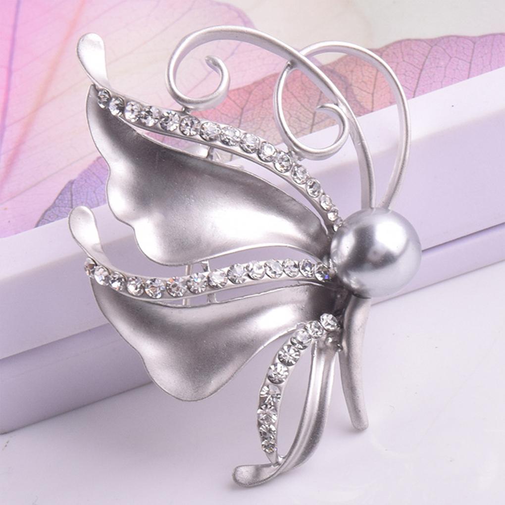 Alloy Women Insect Shape Brooch Elegant Stylish Rhinestone Glossy Matte Wedding Breastpin Jewelry Birthday Gift