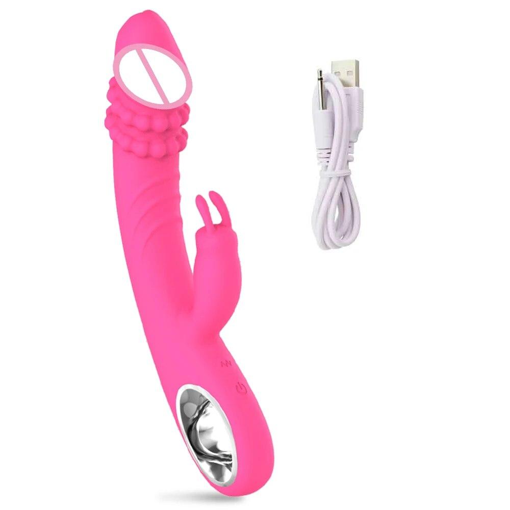 Powerful Rabbit Vibrator for Women G Spot Clitoris Stimulator Vagina Nipple Massage Dildo Masturbation Adults Sex Toy for Female